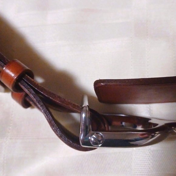 Lauren Ralph Lauren, Genuine Brown Leather Spur Belt. SZ M - Picture 8 of 10